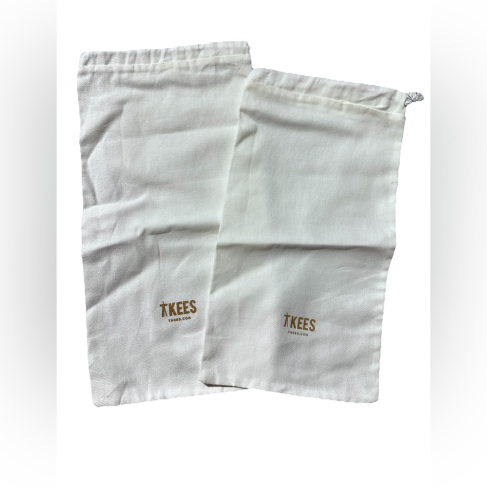 TKEES White Drawstring DUSTBAGS Bundle Of 2. Great Condition Two Different Sizes